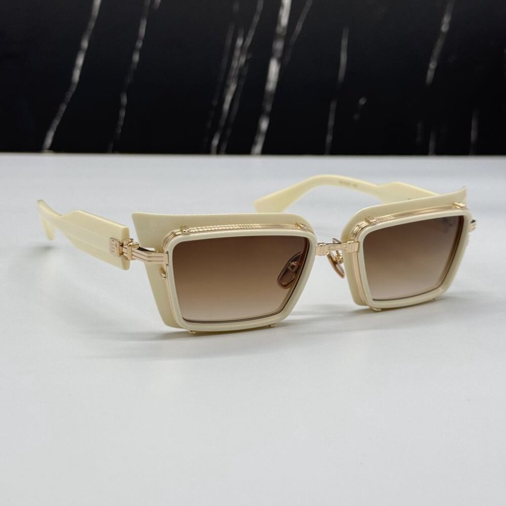 NEW BALMAIN ADMIRABLE WHITE/BROWN UNISEX SUNGLASSES BALMAIN BPS-130C - Picture 5 of 15